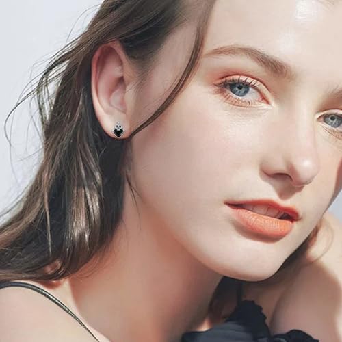 Pendientes de calavera góticos en plata de ley 925 y elegante ónix negro de 10mm 5