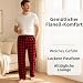 JTPW Men's 100% Cotton Flannel Sleep Pajama Pants With Pockets, Black Red Check, Size: L
