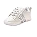 Fossen Zapatos de bebé calzado deportivo de cuero antideslizante inferior suave para niños pequeños infantiles Primeros pasos (0-6 meses, Plateado)