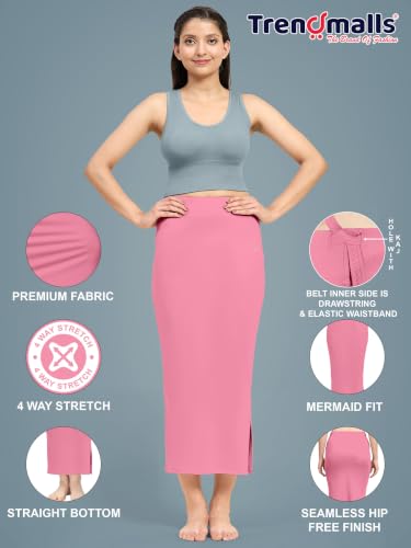 Image of TRENDMALLS Women's Polyester Spandex Stretchable Straight Saree Shapewear Petticoat for Women, Cotton Blended, Skirts for Women, Saree Shaper