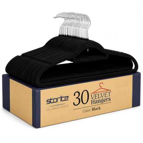 Image of Storite 30 Pack Non-Slip Velvet Suit Hangers