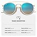Ray-Ban RB3647N ROUND DOUBLE BRIDGE Round Shaped Non-Polarized Sunglasses for Men & Women – Includes Official RAYBAN Eyewear Kit – Ideal Formal & Casual Wear Sunglasses – Blue Flash Lens