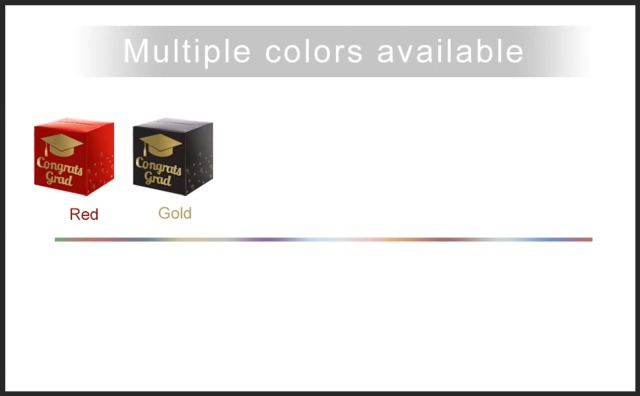 Graduation Card Box Holder, Congrats Grad Foldable Cardboard Decorations Box for Graduation Party Decoration and Grad Parties (Black)