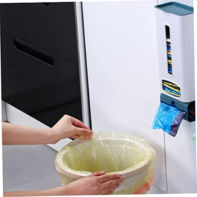 Trash Bag Dispenser Wall Mounted Grocery Garbage Bag Holder Plastic Storage Box Carrier Bins