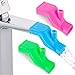 AKOAK 3 Pieces Assorted Color Silicone Faucet Extender Tooth Brushing Gargle Hand Washing Extender Bathroom Kitchen Sink Faucet Silicone Extender Accessories