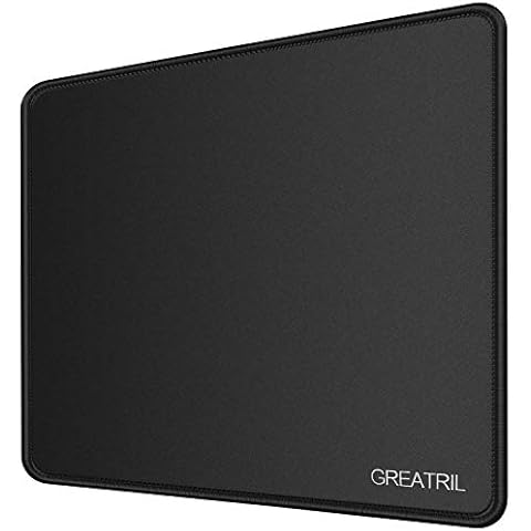 Mouse Pad Black for PC - Greatril Small Mouse Mat for Computer/PC/Laptop Anti-Slip Rubber Base Smooth Surfaces 280 x 220 x 3mm Cover