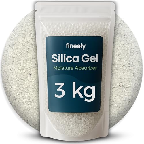 Fineely Déshydratant gel de silice 3 kg - Composants mécaniques - Perles de 3 à 5 mm - Contrôle de l'humidité pour emballage, électronique, stockage