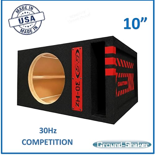 Image of 30HZ Reinforced Competition Single Ported Sub Box Sub Woofer Enclosure Speaker Box Car Audio Subwoofer Ground Shaker Box Ground-Shaker (Caution RED, 10 inch)