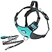 Black Rhino - The Comfort Dog Harness with Mesh Padded Vest for Small - Large Breeds | Adjustable | Reflective | 2 Leash Attachments on Chest & Back - Neoprene Padded Training Handle (Medium, Aqua/Gr)