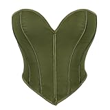 Generisch Corsage Damen Oberteil Elegant Korsett Top Vintage Einfarbig Corsette Vollbrust Bustier Overbust Shapewear Faschingskostüme Korsage Festlich Kostüm Gothic Mittelalter Kleidung Piratenkostüm