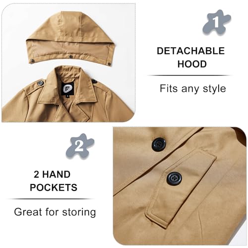 Gabardina impermeable para mujer con doble botonadura y capucha FARVALUE 5