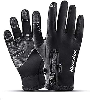 Thiroom Cycling Gloves, Waterproof Winter PU Leather Touchscreen Full Finger Gloves Men&Women Keep Warm,Windproof and Rainproof for Outdoor Activity,Skiing,Running,Cycling,Hiking etc.