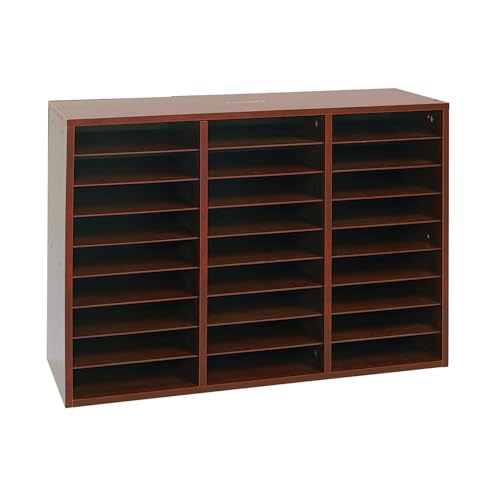 Image of Really Good Stuff Classroom Mahogany Mail Center, 27 Slots | 32 inch W x 12 inch D x 23 inch H, Office Mailboxes, Mail Sorter, Classroom Organization, Mailbox Organizer for Students & Teachers