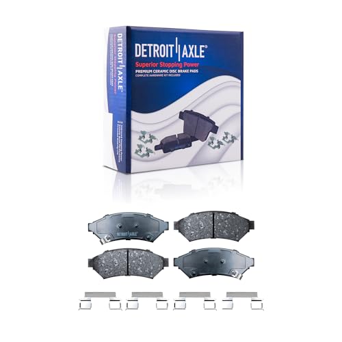 Image of Detroit Axle - Front Brake Pads for Buick LaCrosse Allure Terraza Pontiac Grand Prix Montana Chevrolet Uplander Saturn Relay MV-1 Ceramic Brake Pads w /Hardware Replacement
