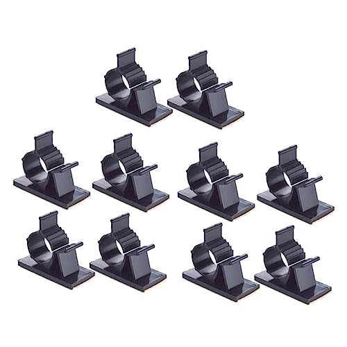 30 Clips Adhesivos para Cables de Plástico Negro | Diseño de Pegamento, Guía Cables en su Lugar, Estilo Abrazadera Ajustable miniatura 1