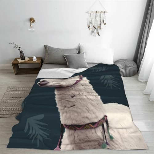 Couverture légère cadeau idéal plaid motif alpaga en microfibre - 7