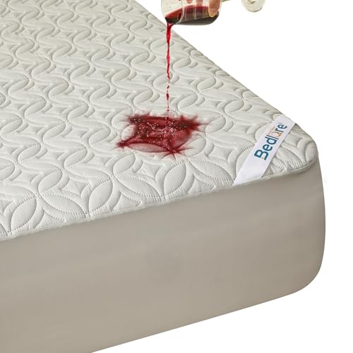Image of BEDLORE Waterproof Mattress Protector, Cal King Size Mattress Pad with Deep Pocket 6 inch-18 inch Depth, Soft Dirt-Proof Double Bed Mattress Cover for Bedroom, College Dorm, Hotel (Light Gray)