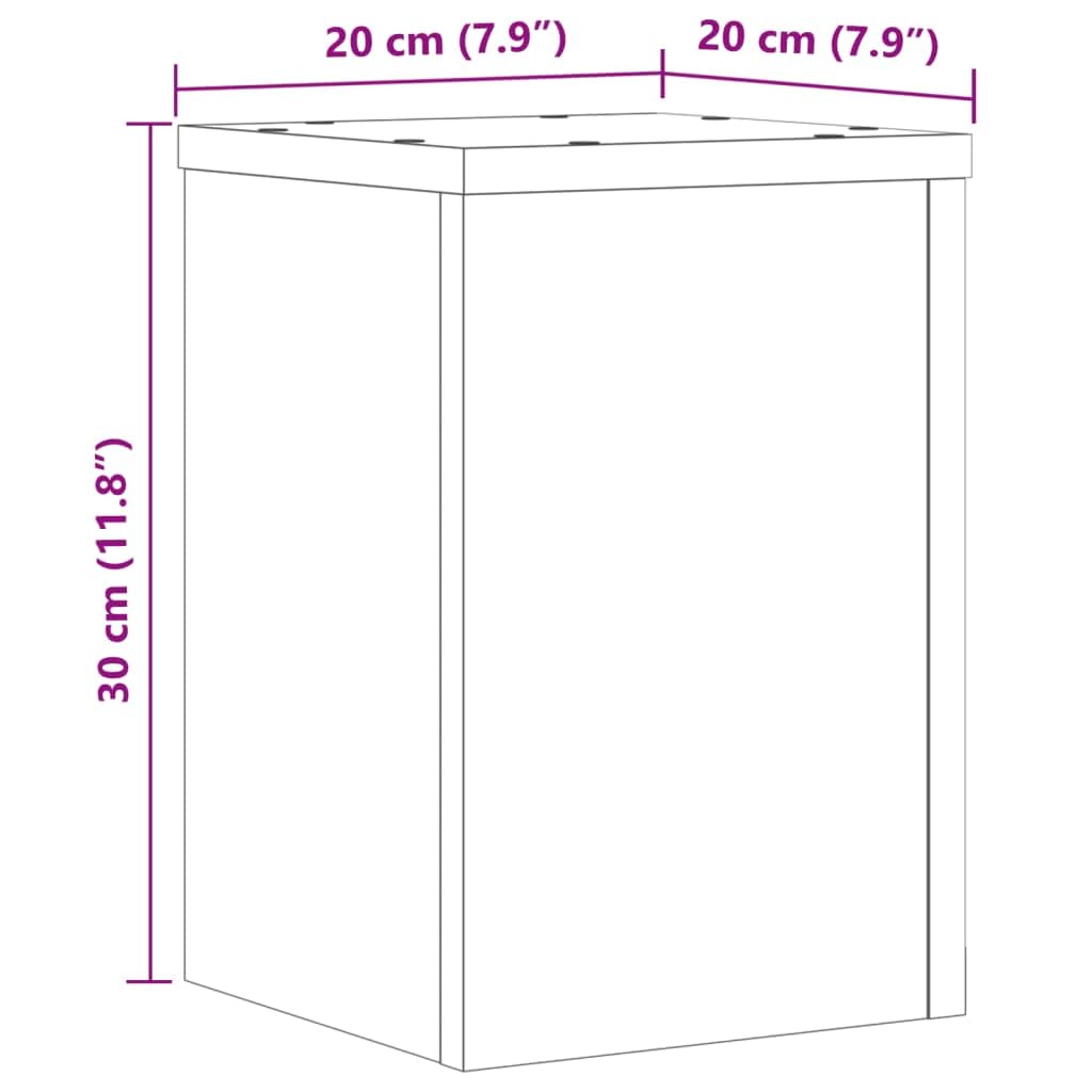 vidaXL Plantenstandaards 2 st 15x15x20 cm bewerkt hout wit, plantenrek, plantenhouder, planten rek, planten standaard, bloemenstandaard, bloemenrek