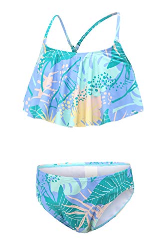 Image of Girls Two Piece Swimsuits Rainbow Bikini Sets Adjustable Strap Bathing Suits