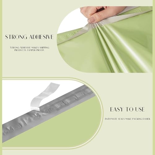 Image of Metronic Poly Mailers 12x15.5 500 Pcs | Medium Size Shipping Bags for Clothing | Strong Adhensive Mailing Bags for Small Business, Shipping Envelopes, Tear-resistant Packing Bags Bulk in Green