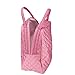 Large Quilted Fabric Cotton Reusable Inusulated Lunch Tote Bag Cooler Snack Bag Women Pretty Thermal Lunch box Storage Gift Bag for Work & Outdoor (Pink)
