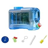 BDHD ウォーターコンテナ 貯水タンク 大容量水容器 ポータブル バケツ 水筒 ハイキングクッキング 水タンク アウトドア 車 屋外 キャンプ アウトドア 自動運転車蛇口付大容量コック付き防災用品アウトドア旅行登山避難スポーツ蛇口カバー付無毒ポータブル登山その他のアアクティビティ (ブルー,12L) [並行輸入品]