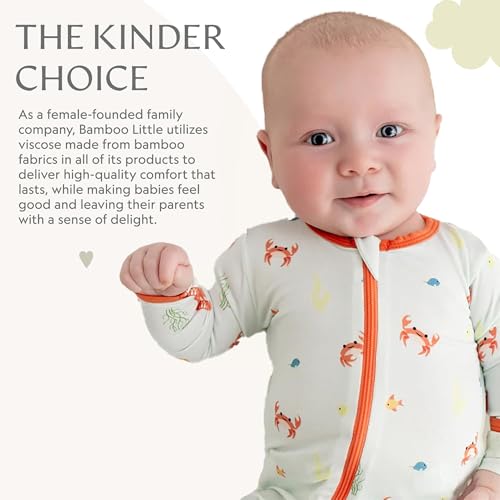 Image of Bamboo Little Soft Baby Footie Pajamas, Baby Clothes, Newborn Sleepers, 95% Viscose and 5% Spandex, 0-24 Months