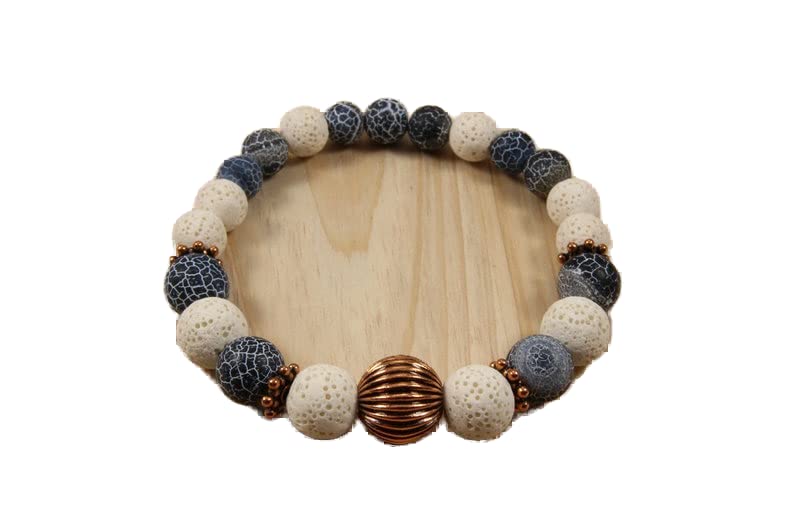 Bracelet agate 8mm pour homme et femme, bracelet élastique perles rondes