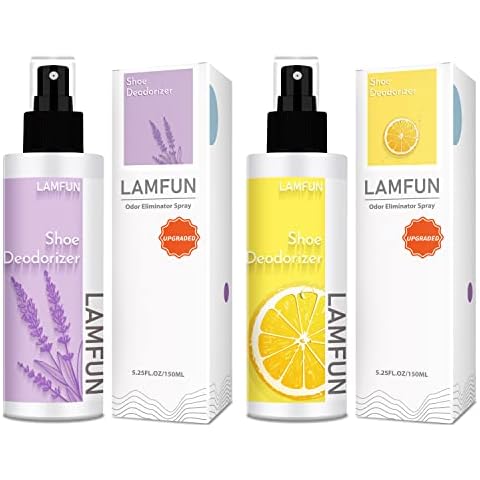 Shoe Odor Eliminator, LamFun Foot Shoe Deodorizer Spray, Natural Deodorant for Shoes, Feet, Sneakers, Work Boots, Air Freshener Spray, Lavender and Lemon Cover
