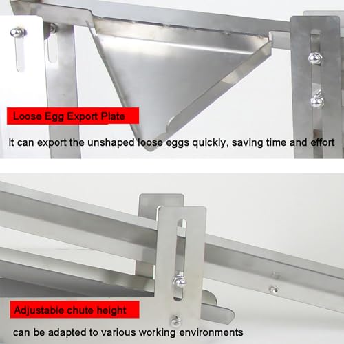 Máquina separadora de yema de huevo, canal ajustable para una separación eficiente, maneja 30 kg/hora con bandeja deflectora, perfecta para panaderías y cocina casera
