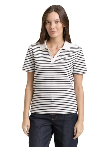 TOM TAILOR Camiseta para Mujer con cuello redondo en algodon suave y corte regular