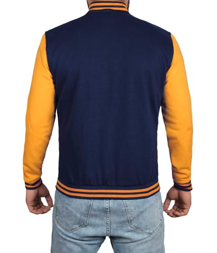Decrum Varsity Jacket Men - High School Letterman Bomber Style Fleece Baseball Jackets For Mens3