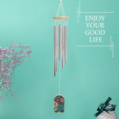Carillon à vent commémoratif durable avec fleurs de Bohême