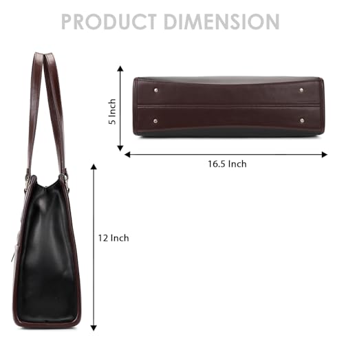 Image of EXOTIC Aveline Work Tote Bag for Women | Multi-Compartment Laptop Tote with Luggage Sleeve & Front Zip Pocket | Fits up to 14-Inch Laptop | Office & Travel Handbag