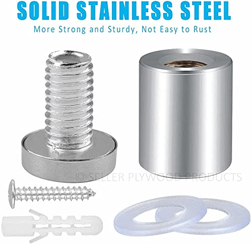 Image of 4 Pcs Glass Studs /Standoffs /Spacer - 304 Grade Stainless Steel | Multiple Sizes | Model - 1.5 Inch x 1 Inch (Pack of 4)