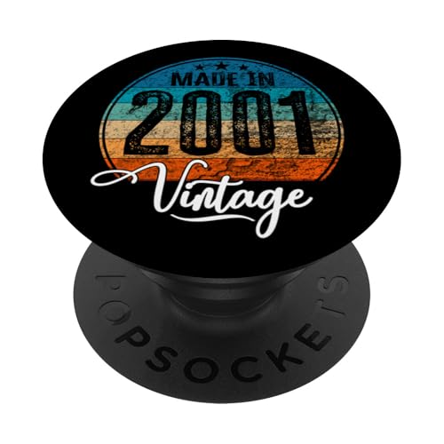 Birthday Vintage Año de nacimiento 2001 cumpleaños bday PopSockets PopGrip Intercambiable