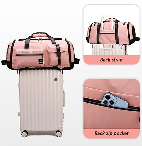 65L Travel Duffel Bag,Multi Functional Large Weekender Carry-on Tote, 3 in 1 Large Sports Gym Bag with Shoe and Wet Clothes Compartment,A4