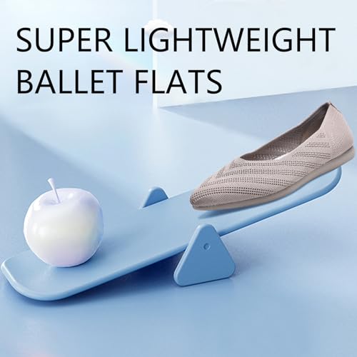 Image of Buyrew Women's Ballet Flats Pointed Toe Dress Shoes Mesh Slip On Loafers with Arch Support for Office and Casual