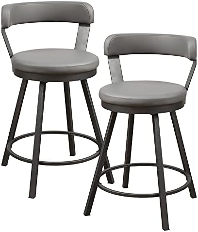 Homelegance Appert Swivel Counter Height Chair (Set of 2), 25 in SH, Gray
