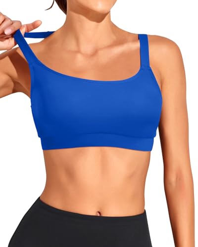 Image of Tempt Me Women Sports Bra Swim Crop Tops Only | Scoop neck, Bathing suits top, Removable cups, Adjustable straps