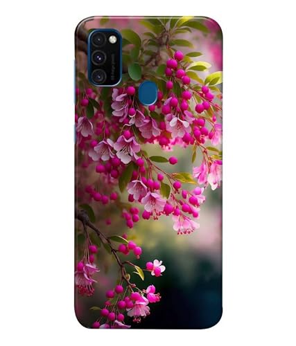 Image of Pink Floral Flowers Printed Hard Back Case Cover Compatible for Samsung Galaxy M21 / Samsung Galaxy M30S (Multicolor) - D1662