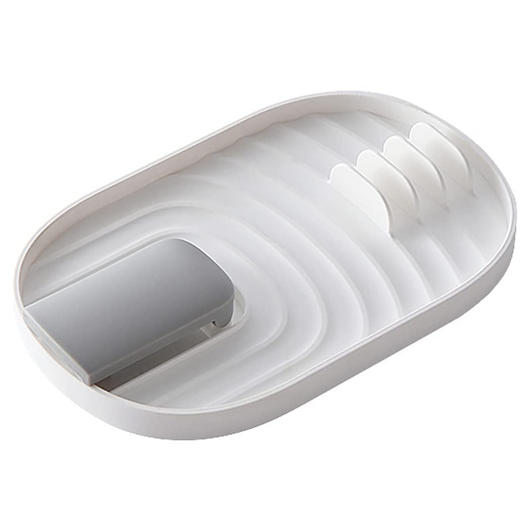 Mr.gadget's Solutions Off White Multifunctional Pan Lid And Spoon Holder, Kitchen Utensil, Pot Lid, Spoon Tray Shelf & Cutlery Tray For Stove Top Kitchen And Avoid Dripping Stains
