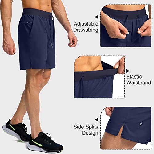 Image of Soothfeel Men's Running Shorts with Zipper Pockets 9 inch / 7 inch / 5 inch Quick Dry Eight Basketball Gym Workout Athletic Shorts
