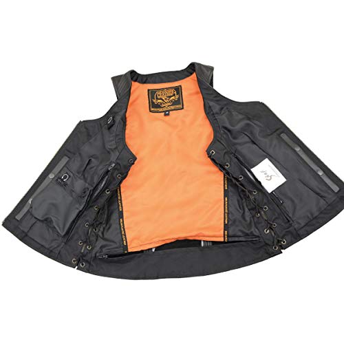 Image of Milwaukee Leather Women's Premium Classic Leather Motorcycle Rider Vest w /Adjustable Side Laces