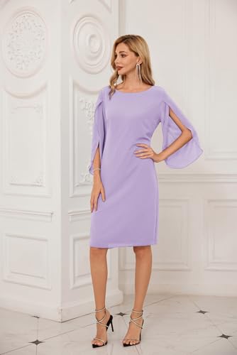 Image of GRACE KARIN Womens Formal Wedding Guest Dress 2026 Chiffon Cocktail Dress Mother of the Bride Dresses Midi Fashion Clothing