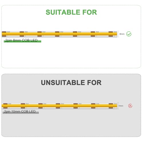 Extensión sin soldadura RGBZONE para tiras LED COB de 8 mm 3