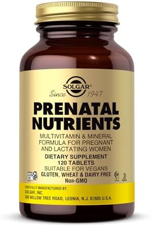 Solgar Prenatal Nutrients – 120 Tablets – Multivitamin & Mineral Formula for Pregnant & Lactating Women – Vegan, Kosher, Halal & Gluten Free – 30 Servings