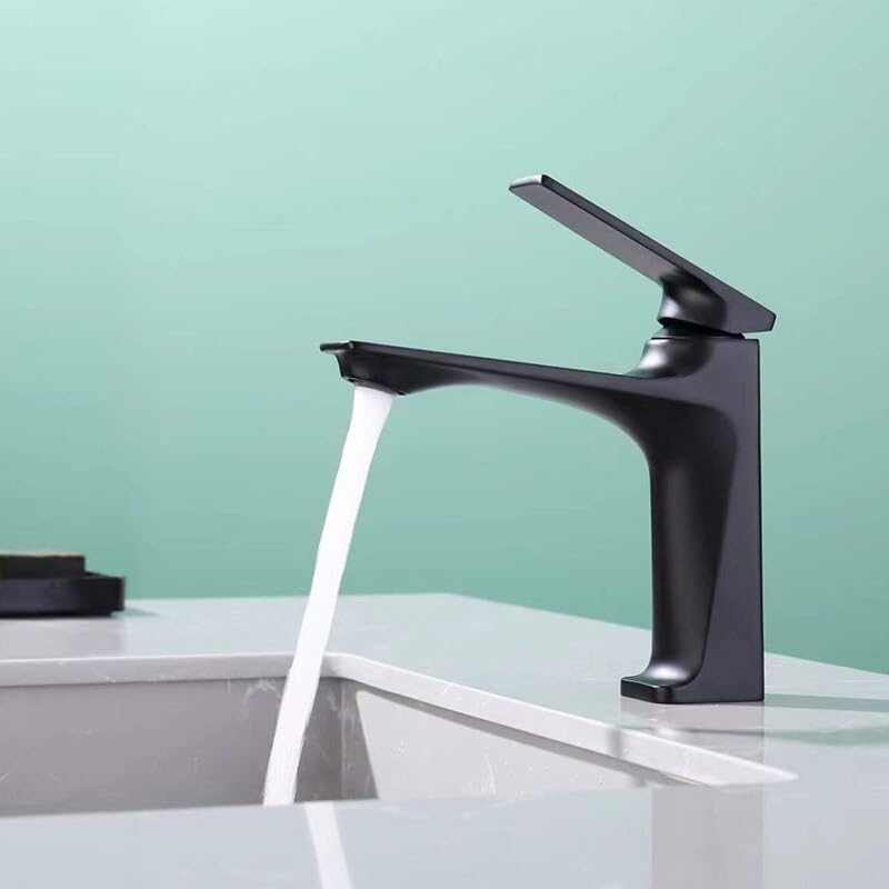 Robinet de lavabo de salle de bain gris noir mitigeur monotrou robinet évier chaud froid