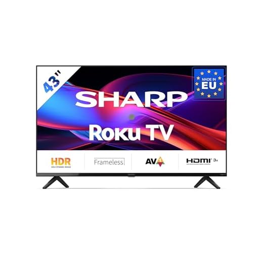 Sharp 43GD2225E - 43 Zoll Fernseher (108 cm) Full HD Roku TV - Multimedia Streaming LED Smart TV ohne Rahmen (HDR10, AV1-Codec, 3 HDMI, Receiver, WLAN) - Netflix, Prime, Disney+, Apple TV