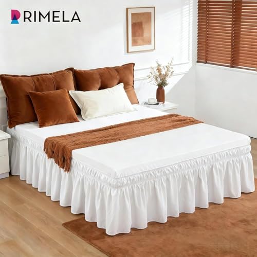 Faldón de cama elástico blanco cálido ajustable con caída de 38cm 4